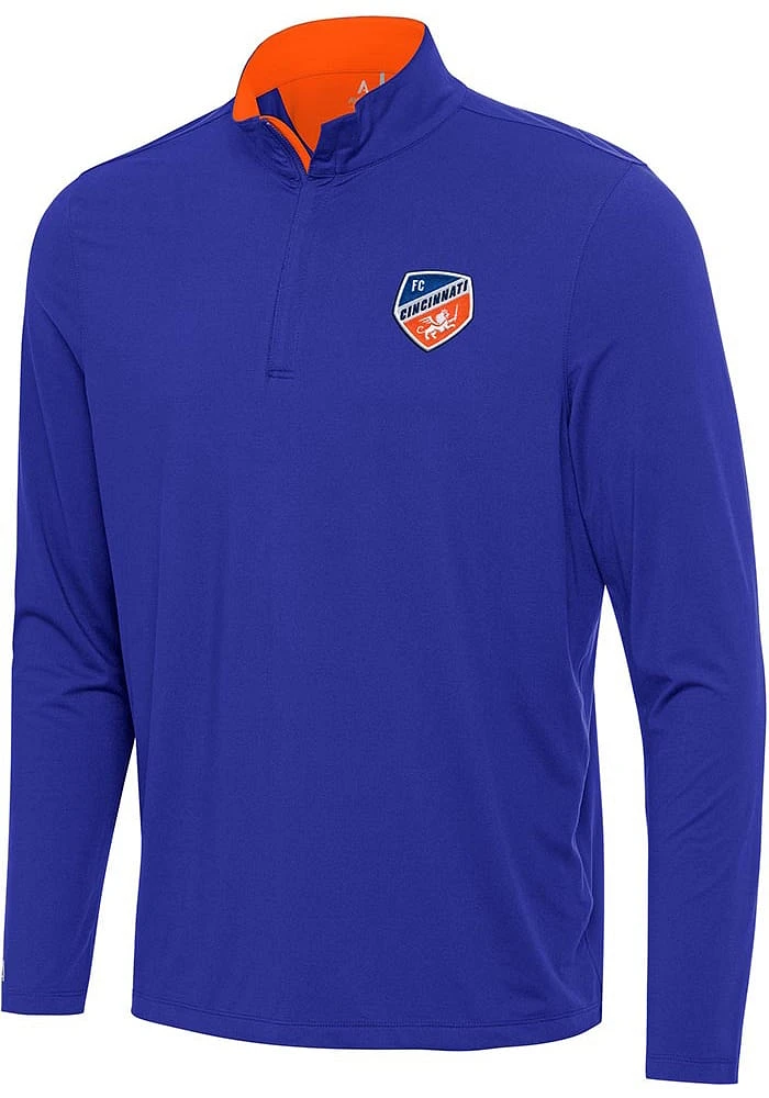 Antigua FC Cincinnati Mens Content Long Sleeve 1/4 Zip Pullover