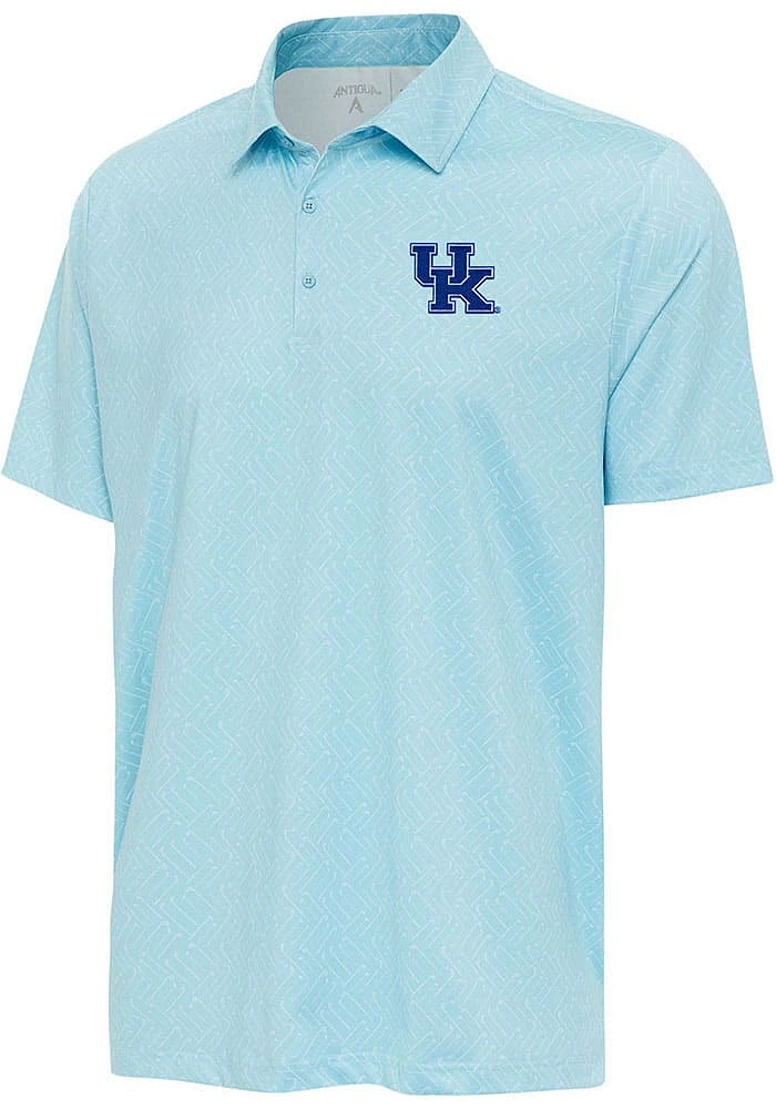 Antigua Kentucky Wildcats Mens Light Blue Clubs Short Sleeve Polo