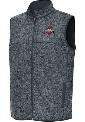 Antigua Ohio State Buckeyes Mens Charcoal Fortune Sleeveless Jacket