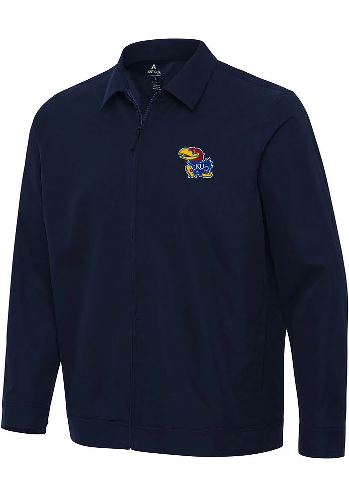 Antigua Kansas Jayhawks Mens Navy Blue Pivot Light Weight Jacket