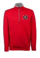 Antigua Chicago Fire Mens Red Leader Long Sleeve Qtr Zip Pullover
