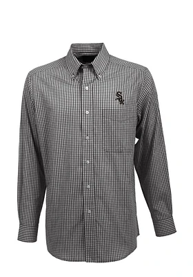 Antigua Chicago White Sox Mens Black Associate Long Sleeve Dress Shirt