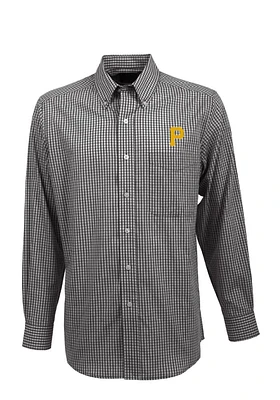 Antigua Pittsburgh Pirates Mens Black Associate Long Sleeve Dress Shirt