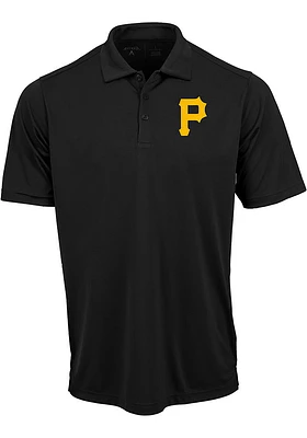 Antigua Pittsburgh Pirates Mens Black Tribute Short Sleeve Polo