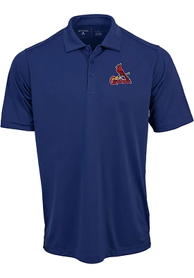 Antigua St Louis Cardinals Mens Navy Blue Tribute Short Sleeve Polo