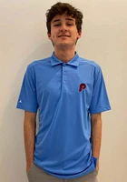 Antigua Philadelphia Phillies Mens Light Blue Tribute Short Sleeve Polo