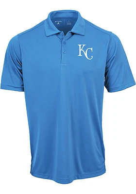 Antigua Kansas City Royals Mens Light Blue Tribute Short Sleeve Polo
