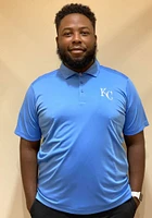 Antigua Kansas City Royals Mens Light Blue Tribute Short Sleeve Polo