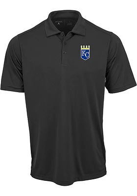 Antigua Kansas City Royals Mens Grey Tribute Short Sleeve Polo