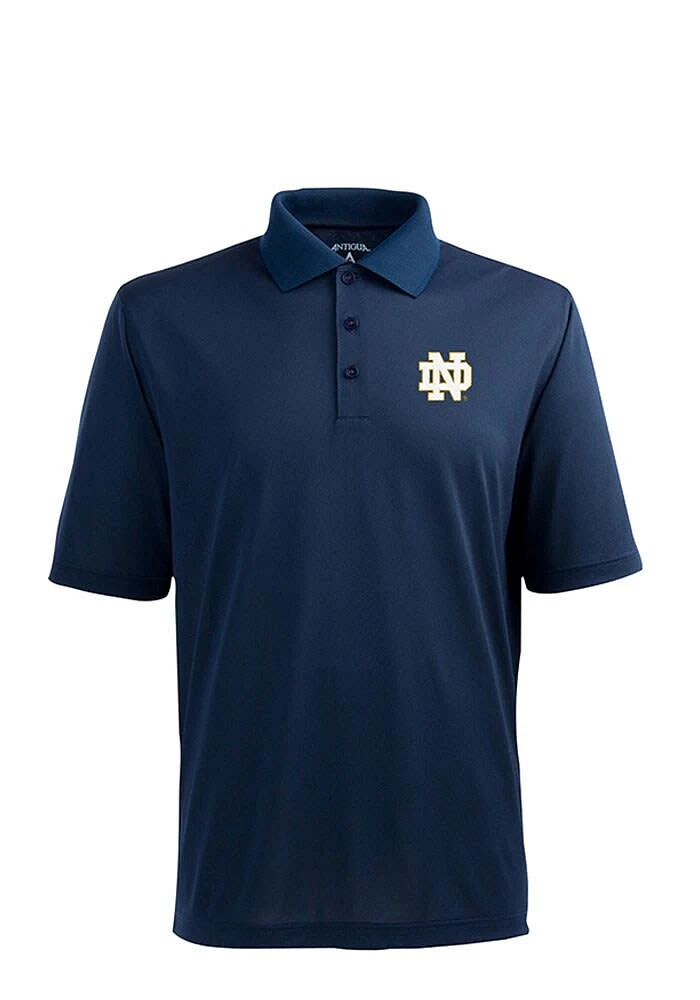 Antigua Notre Dame Fighting Irish Mens Navy Blue Pique Short Sleeve Polo