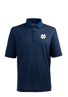 Antigua Notre Dame Fighting Irish Mens Navy Blue Pique Short Sleeve Polo