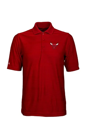 Antigua Chicago Bulls Mens Red Illusion Short Sleeve Polo