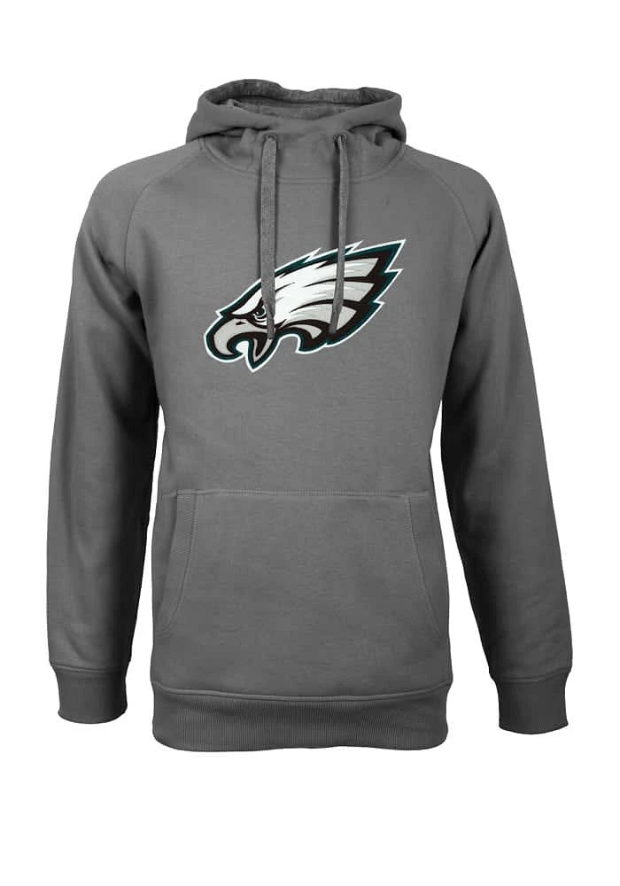 Antigua Philadelphia Eagles Mens Grey Victory Logo Long Sleeve Hoodie