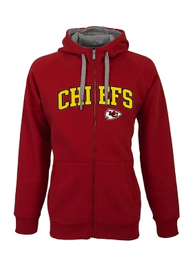 Antigua Kansas City Chiefs Mens Red Victory Wordmark Long Sleeve Full Zip Jacket