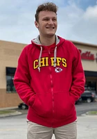 Antigua Kansas City Chiefs Mens Red Victory Wordmark Long Sleeve Full Zip Jacket