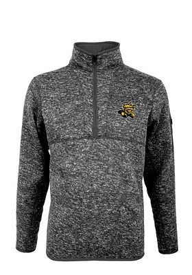 Antigua Wichita State Shockers Mens Grey Fortune Long Sleeve Qtr Zip Pullover