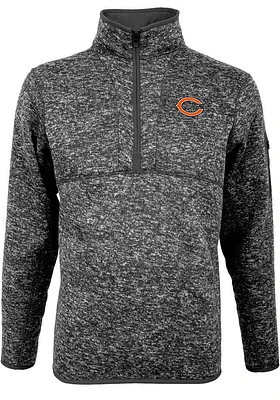 Antigua Chicago Bears Mens Grey Fortune Long Sleeve Qtr Zip Pullover