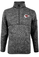 Antigua Kansas City Chiefs Mens Grey Fortune Long Sleeve Qtr Zip Pullover