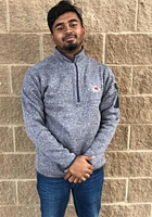 Antigua Kansas City Chiefs Mens Grey Fortune Long Sleeve Qtr Zip Pullover