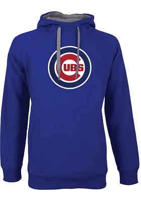 Antigua Chicago Cubs Mens Blue Victory Logo Long Sleeve Hoodie