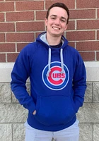 Antigua Chicago Cubs Mens Blue Victory Logo Long Sleeve Hoodie