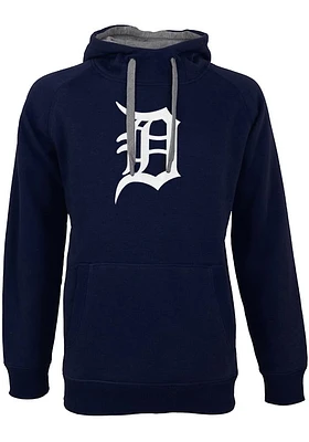 Antigua Detroit Tigers Mens Navy Blue Victory Long Sleeve Hoodie