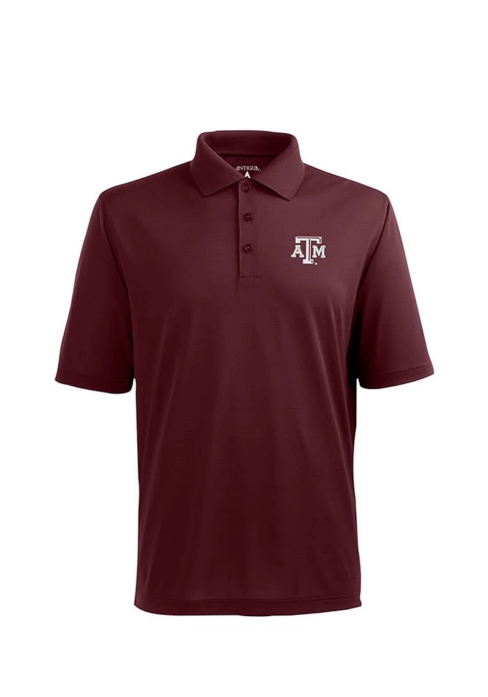 Antigua Texas A&M Aggies Mens Maroon Pique Xtra-Lite Short Sleeve Polo