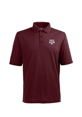 Antigua Texas A&M Aggies Mens Maroon Pique Xtra-Lite Short Sleeve Polo