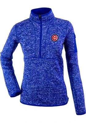 Antigua Chicago Cubs Womens Blue Fortune Qtr Zip