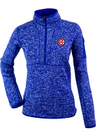 Antigua Chicago Cubs Womens Blue Fortune Qtr Zip