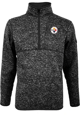 Antigua Pittsburgh Steelers Mens Black Fortune Long Sleeve Qtr Zip Pullover