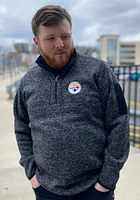 Antigua Pittsburgh Steelers Mens Black Fortune Long Sleeve Qtr Zip Pullover