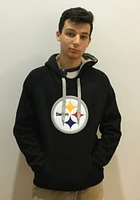 Antigua Pittsburgh Steelers Mens Black Victory Logo Long Sleeve Hoodie