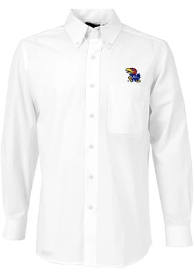 Antigua Kansas Jayhawks Mens White Dynasty Long Sleeve Dress Shirt