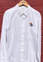 Antigua Kansas Jayhawks Mens White Dynasty Long Sleeve Dress Shirt