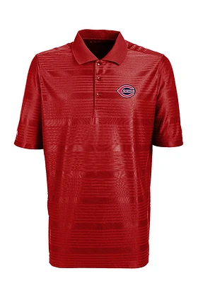 Antigua Cincinnati Reds Mens Red Illusion Short Sleeve Polo