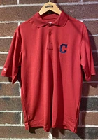 Antigua Cleveland Guardians Mens Red Xtra-Lite Short Sleeve Polo