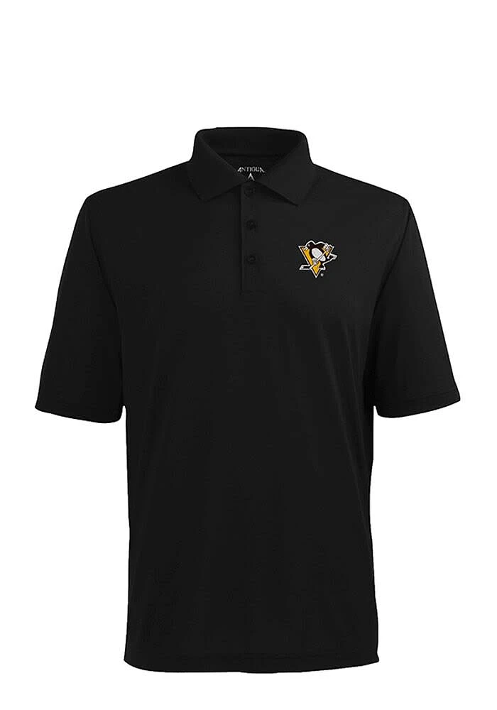 Antigua Pittsburgh Penguins Mens Black Xtra-Lite Short Sleeve Polo