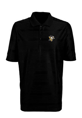 Antigua Pittsburgh Penguins Mens Black Illusion Short Sleeve Polo