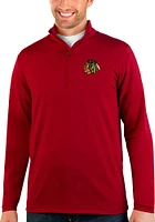 Antigua Chicago Blackhawks Mens Rally Long Sleeve Qtr Zip Pullover