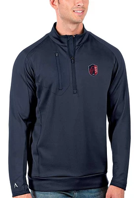 Antigua St Louis City SC Mens Navy Blue Generation Long Sleeve Qtr Zip Pullover
