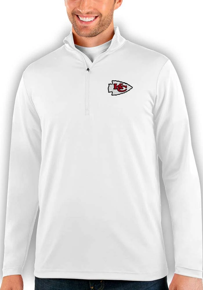 Antigua Kansas City Chiefs Mens Rally Long Sleeve Qtr Zip Pullover