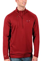 Antigua Chicago Bulls Mens Generation Logo Long Sleeve Qtr Zip Pullover