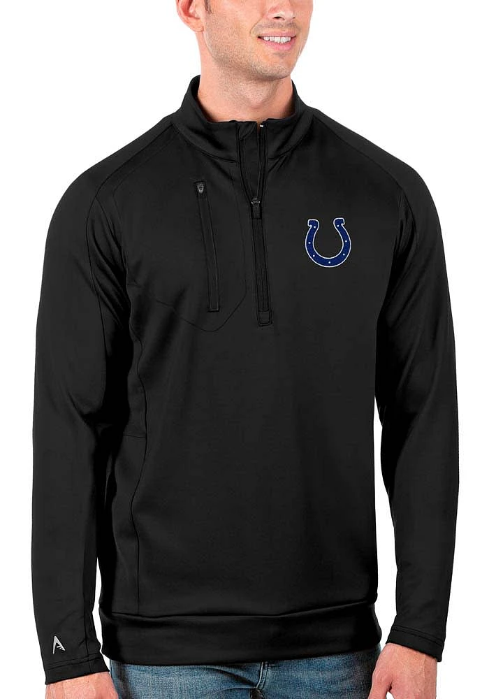 Antigua Indianapolis Colts Mens Black Generation Long Sleeve Qtr Zip Pullover