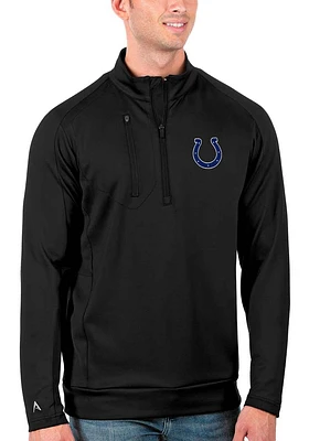 Antigua Indianapolis Colts Mens Black Generation Long Sleeve Qtr Zip Pullover