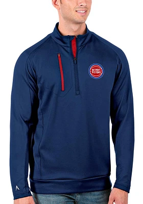 Antigua Detroit Pistons Mens Blue Generation Long Sleeve Qtr Zip Pullover