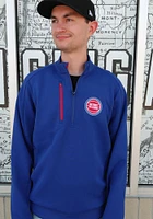 Antigua Detroit Pistons Mens Blue Generation Long Sleeve Qtr Zip Pullover