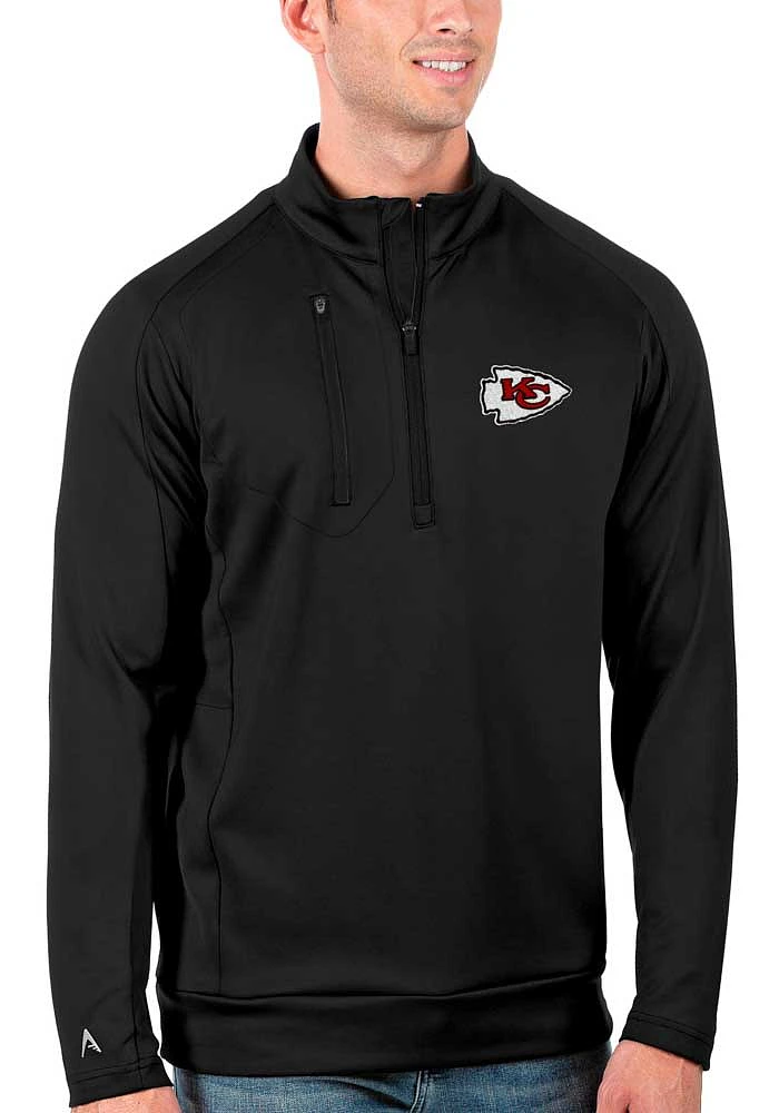 Antigua Kansas City Chiefs Mens Generation Long Sleeve Qtr Zip Pullover