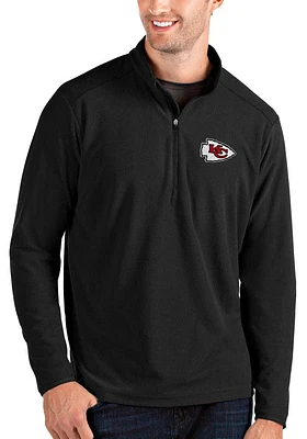 Antigua Kansas City Chiefs Mens Black Generation Design Long Sleeve Qtr Zip Pullover