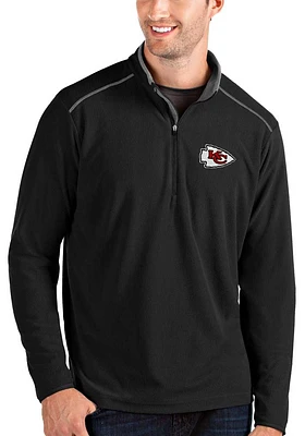 Antigua Kansas City Chiefs Mens Black Glacier Series Long Sleeve Qtr Zip Pullover